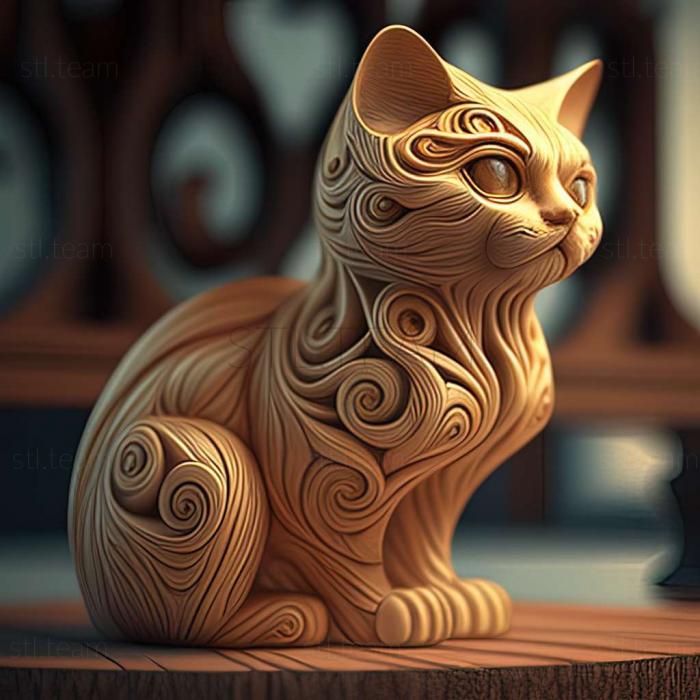 3D model Cymric cat (STL)